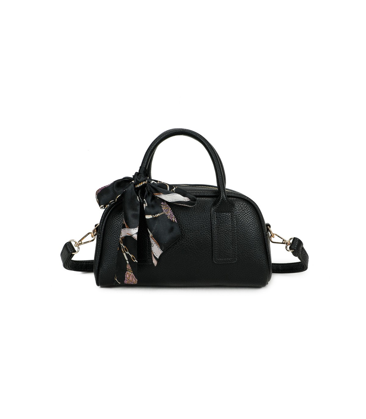 T11864 - Bolso de forma trapezoidal con pañuelo y bandolera para colgar