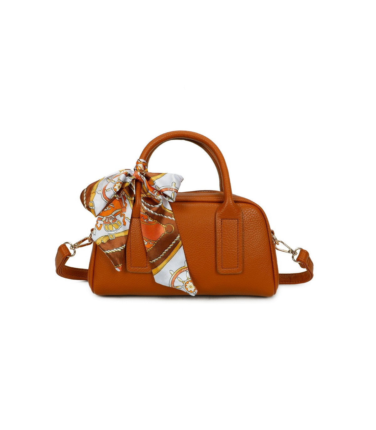 T11864 - Bolso de forma trapezoidal con pañuelo y bandolera para colgar