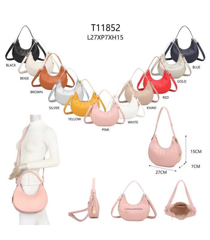 T11852 - Bolso medialuna con bandolera ajustable