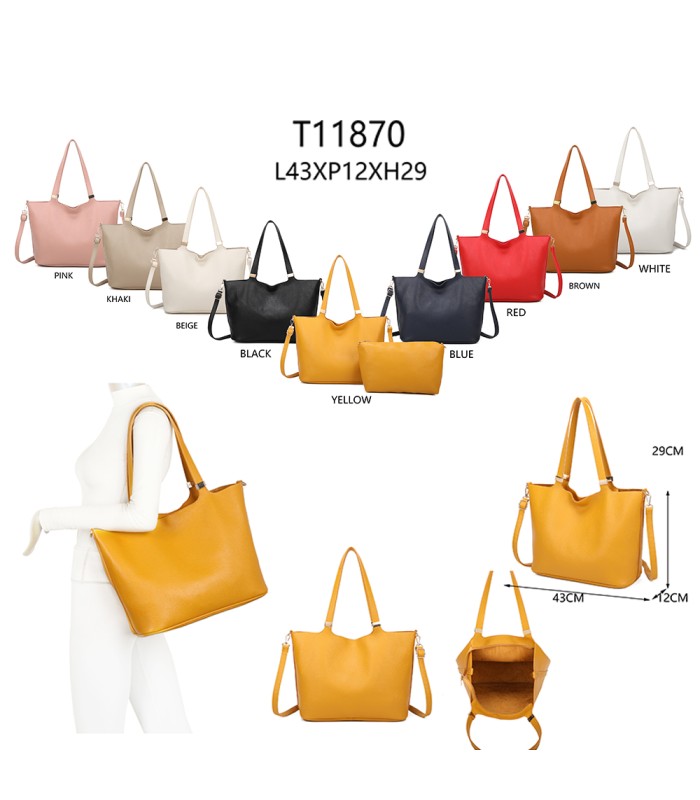 T11870 - Bolso con neceser y bandolera ajustable, asas grandes para el hombro