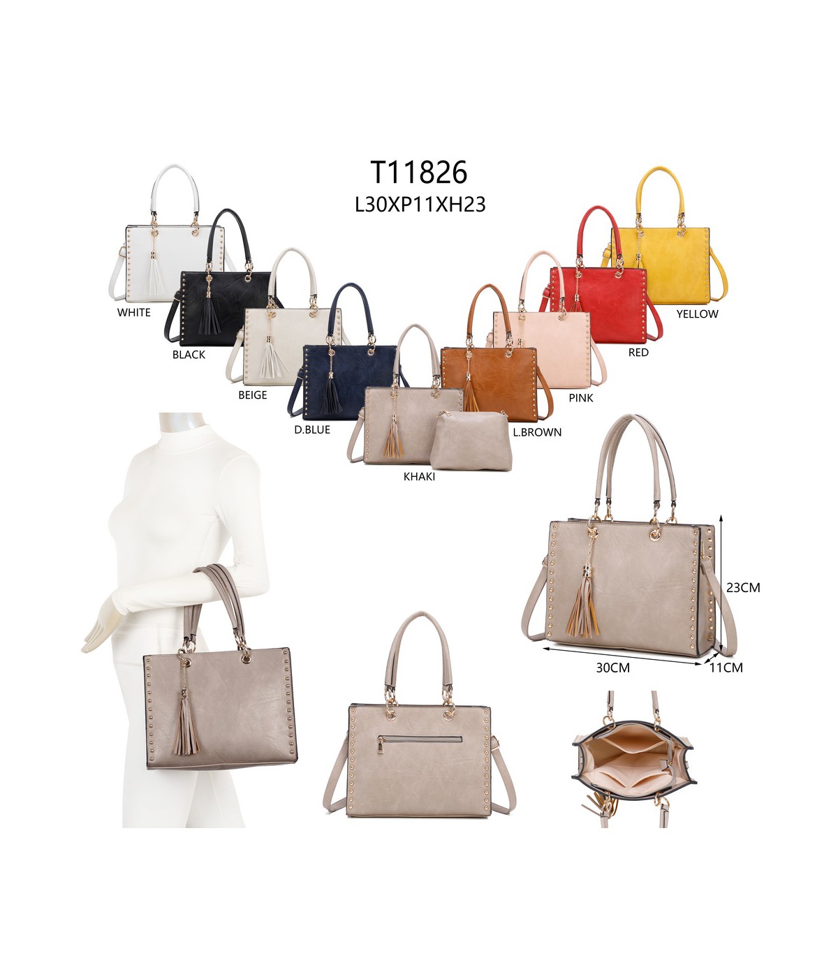 T11826 - Bolso bandolera con borla decorativa