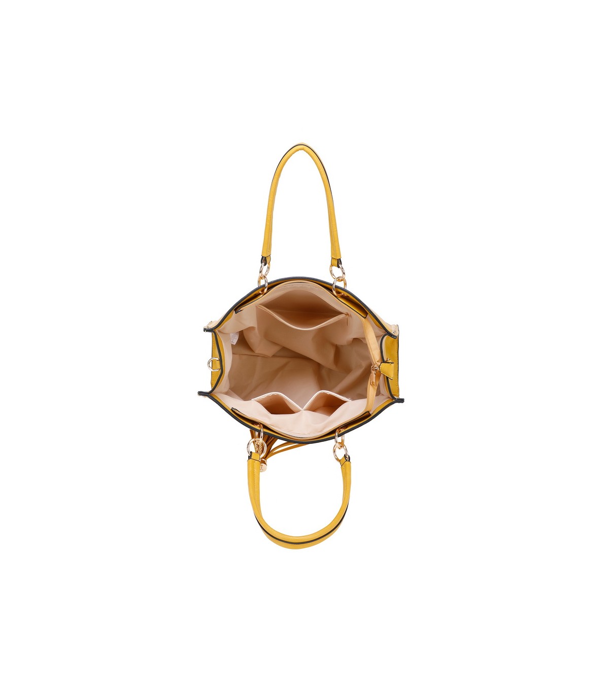 T11827 - Bolso con neceser rectangular y decoraciones de tachuelas