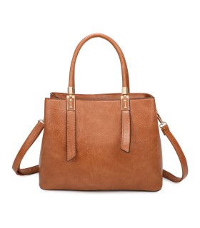 T11839 - Bolso texturizado con grandes asas y bandolera múltiples colores