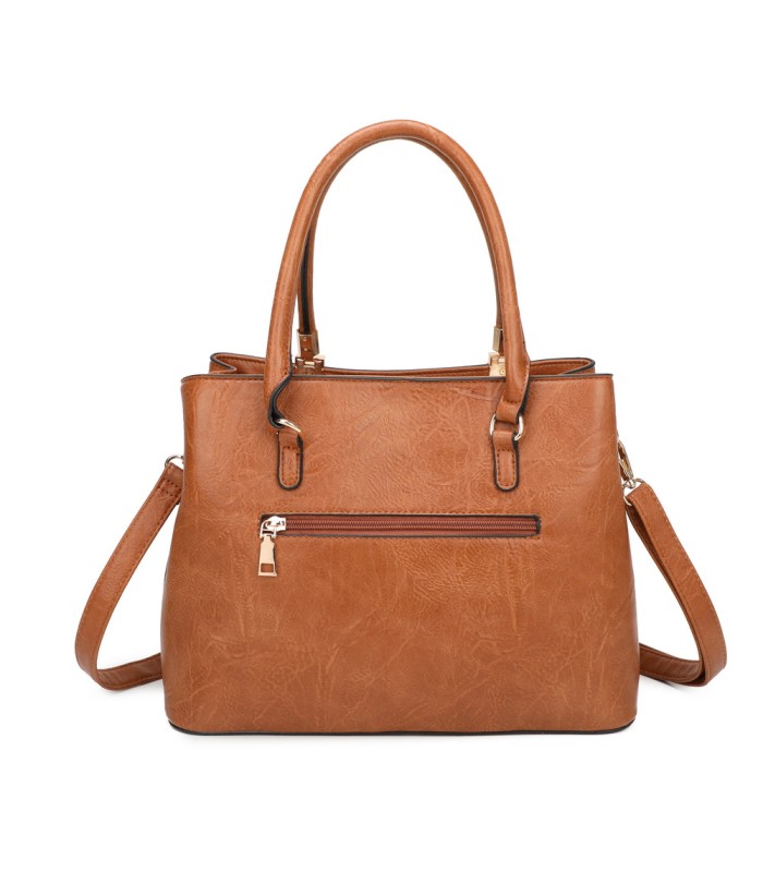 T11839 - Bolso texturizado con grandes asas y bandolera múltiples colores