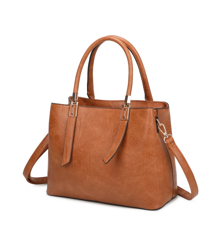 T11839 - Bolso texturizado con grandes asas y bandolera múltiples colores