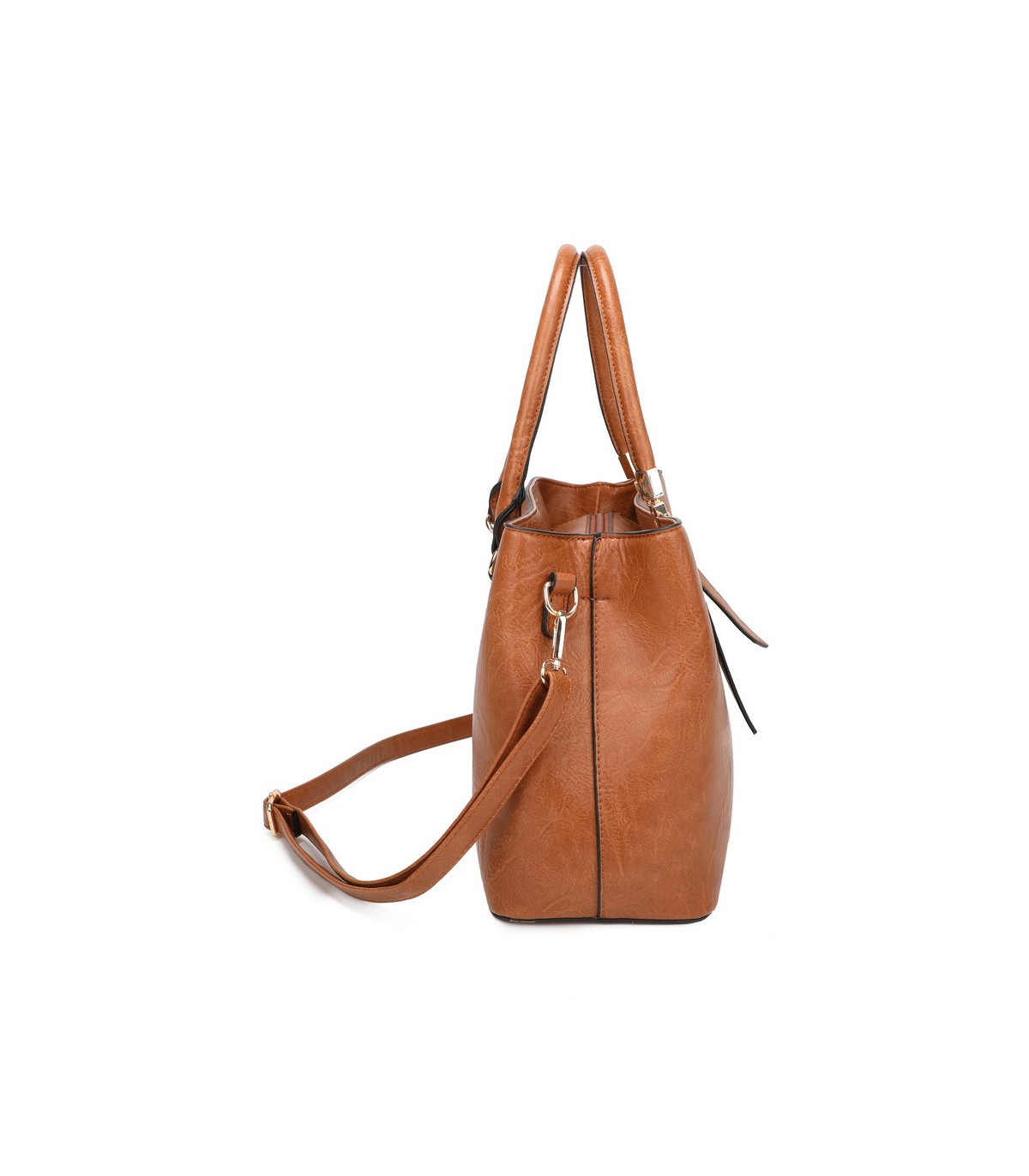 T11839 - Bolso texturizado con grandes asas y bandolera múltiples colores