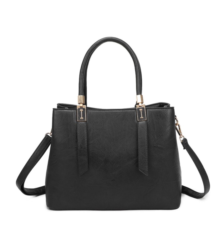 T11839 - Bolso texturizado con grandes asas y bandolera múltiples colores
