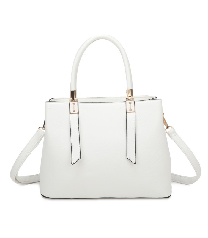 T11839 - Bolso texturizado con grandes asas y bandolera múltiples colores