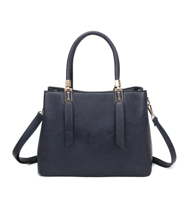 T11839 - Bolso texturizado con grandes asas y bandolera múltiples colores