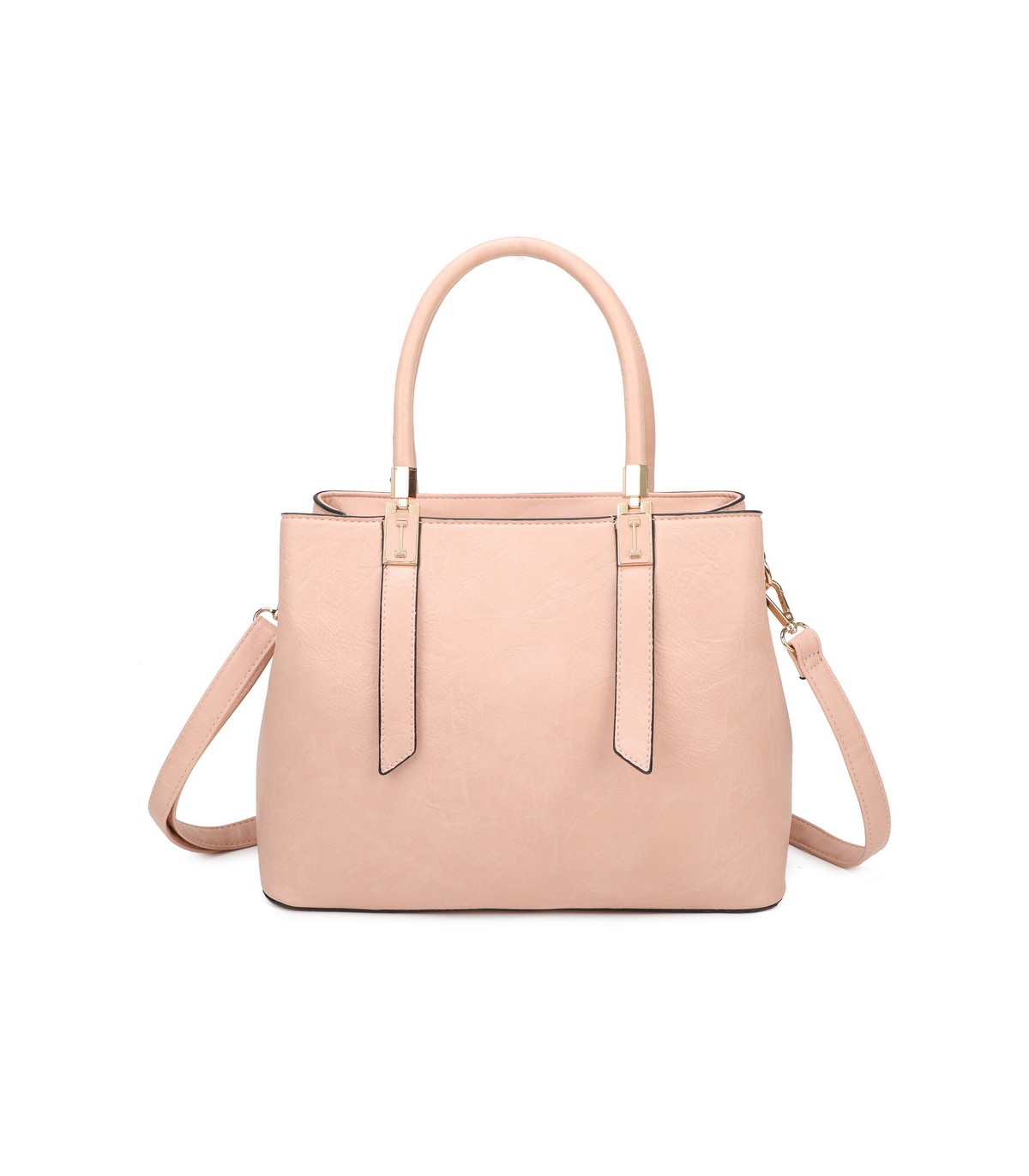 T11839 - Bolso texturizado con grandes asas y bandolera múltiples colores