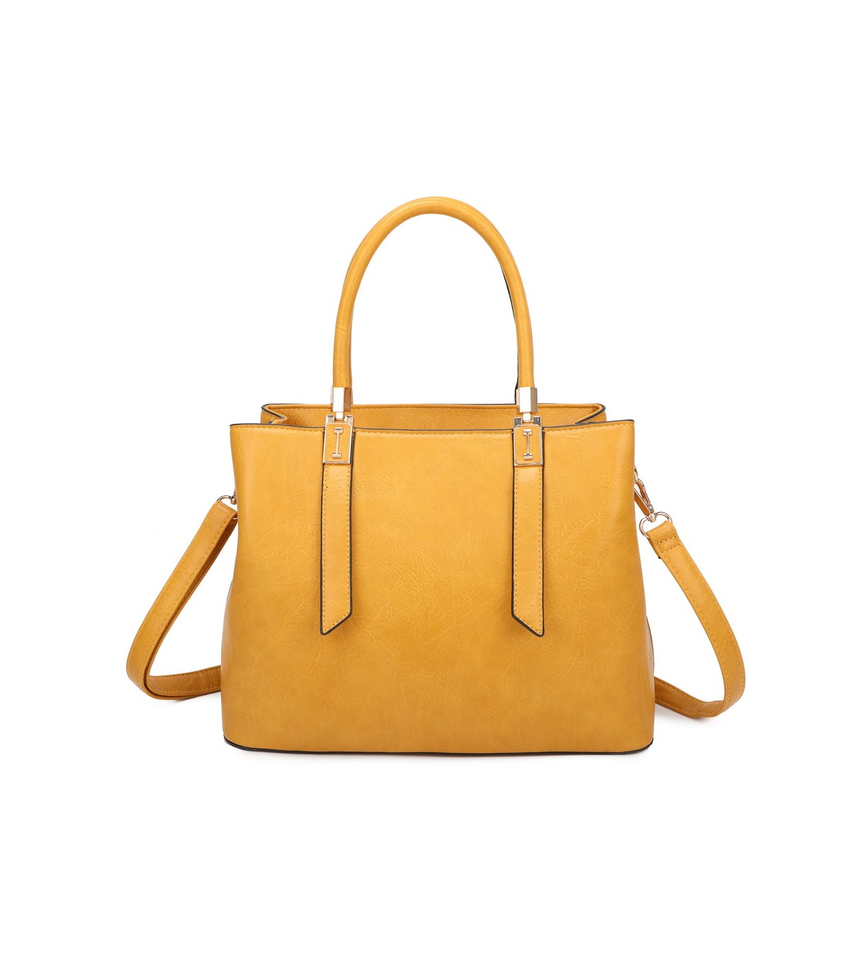 T11839 - Bolso texturizado con grandes asas y bandolera múltiples colores