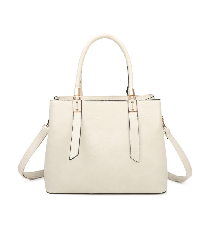 T11839 - Bolso texturizado con grandes asas y bandolera múltiples colores