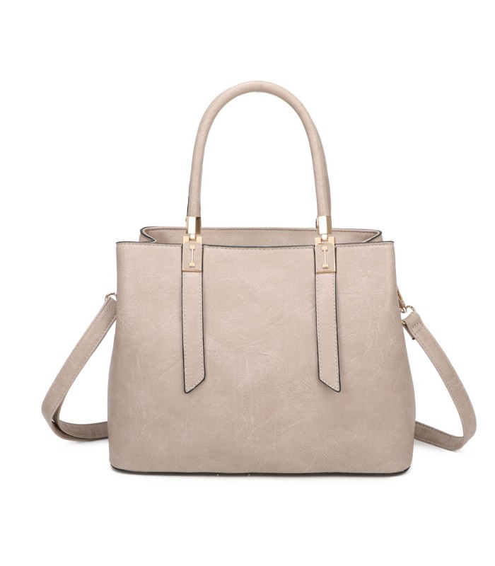 T11839 - Bolso texturizado con grandes asas y bandolera múltiples colores