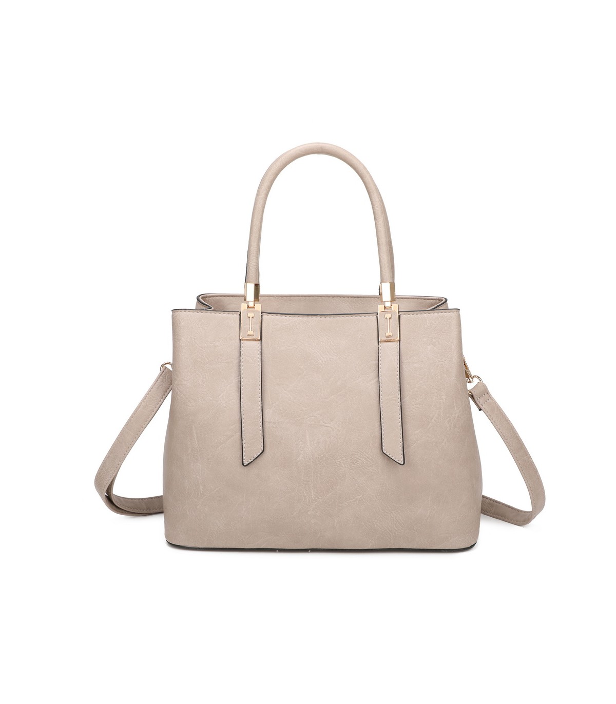 T11839 - Bolso texturizado con grandes asas y bandolera múltiples colores