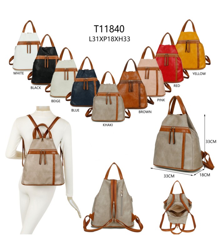 T11840 - Mochila con bolsillos delanteros y un bolsillo antirrobo