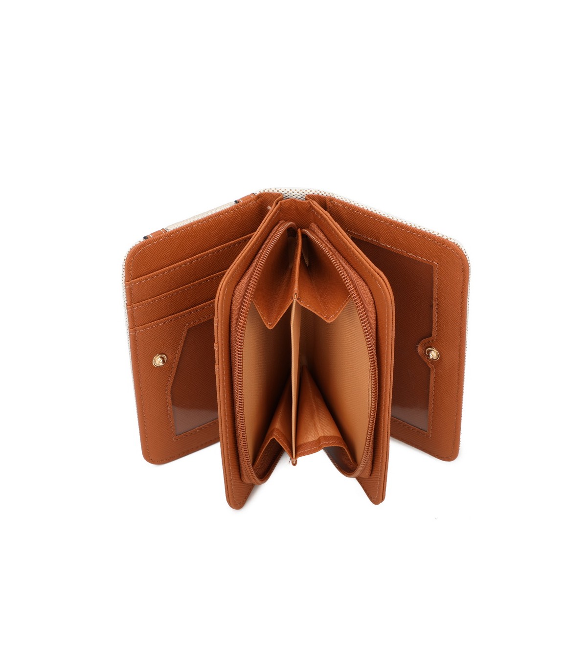 YWD004 - Cartera que se abre en abanico con varias ventanas para documentos y monedero