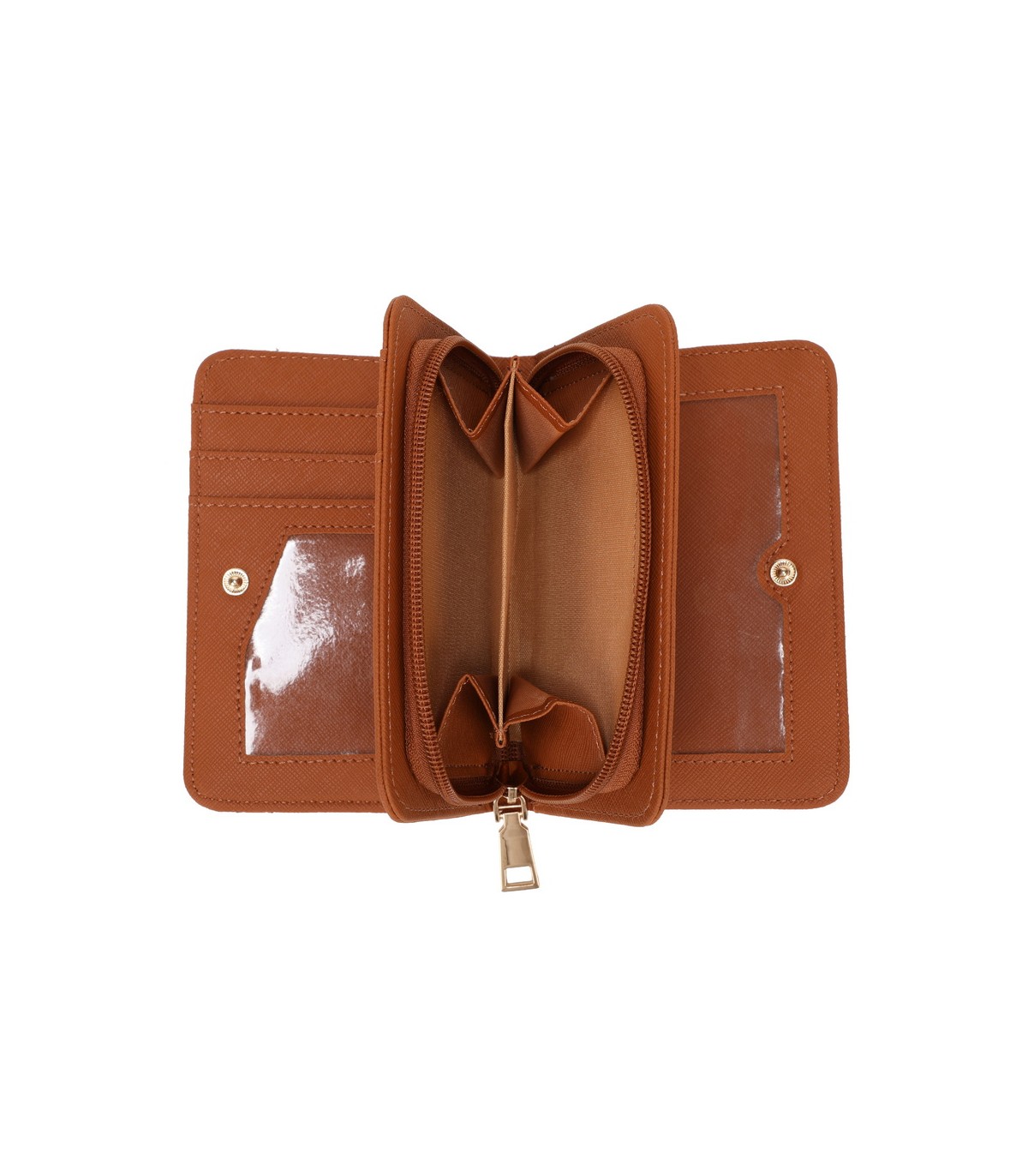 YWD004 - Cartera que se abre en abanico con varias ventanas para documentos y monedero
