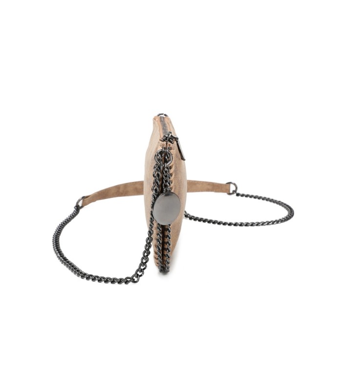 T11824 - Bolso de metalizado para fiesta con bandolera de cadena