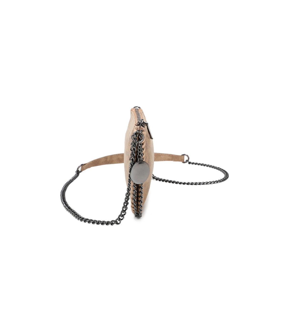 T11824 - Bolso de metalizado para fiesta con bandolera de cadena