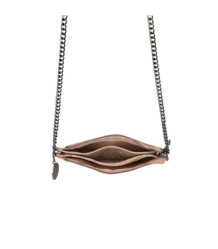 T11824 - Bolso de metalizado para fiesta con bandolera de cadena