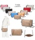 T11824 - Bolso de metalizado para fiesta con bandolera de cadena