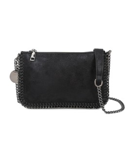 T11824 - Bolso de metalizado para fiesta con bandolera de cadena