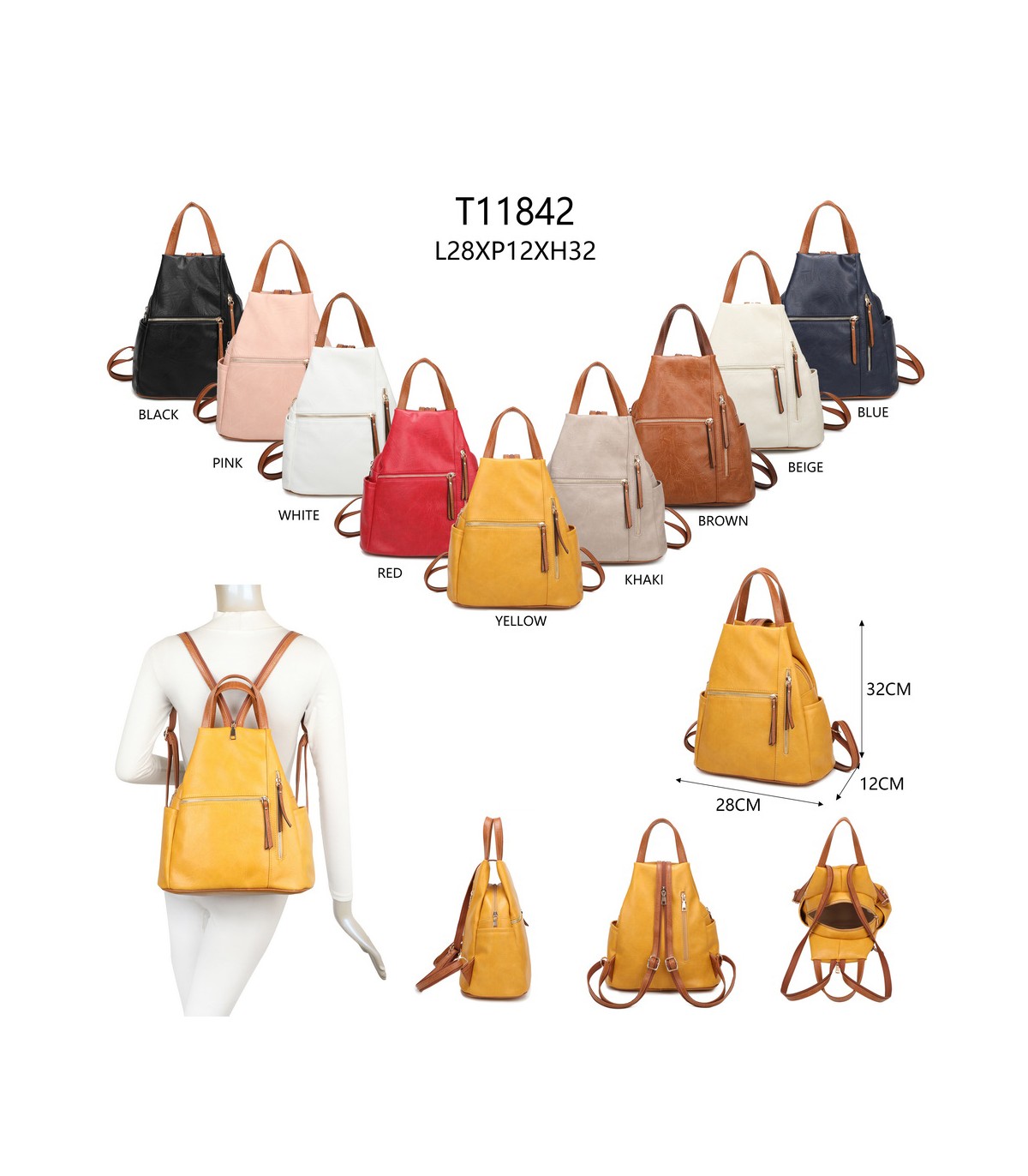 T11842 - Mochila con bolsillo frontal y antirrobo