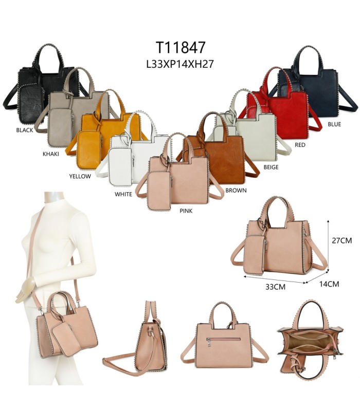 T11847 - Bolso con monedero externo y amplio espacio