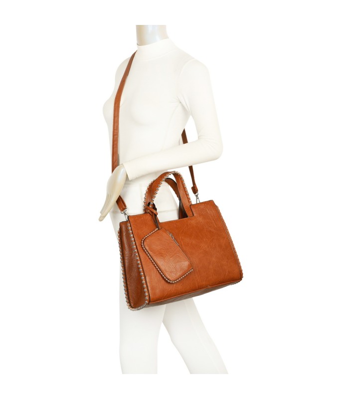 T11848 - Bolso bandolera con bolsillo exterior trasero y monedero a juego