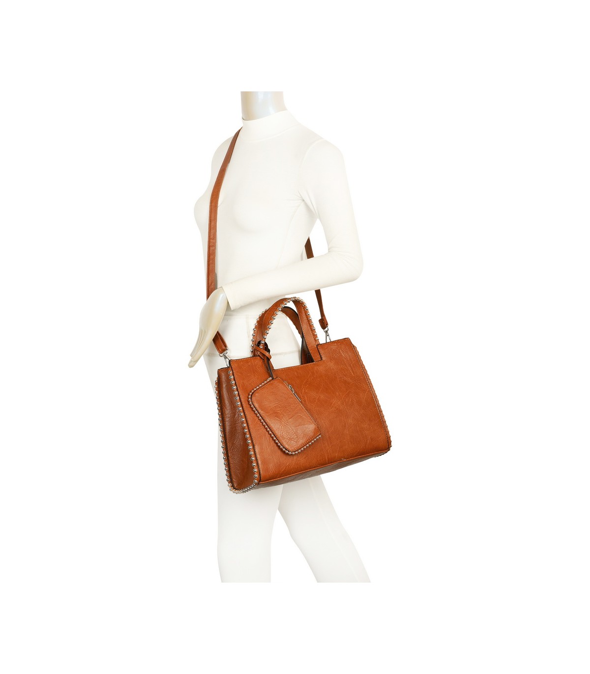 T11848 - Bolso bandolera con bolsillo exterior trasero y monedero a juego
