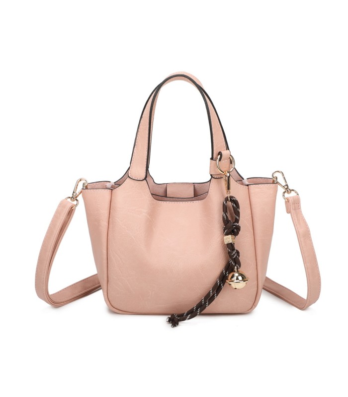 T11849 - Bolso bandolera con diseño de asa grande y adorno de bola dorada