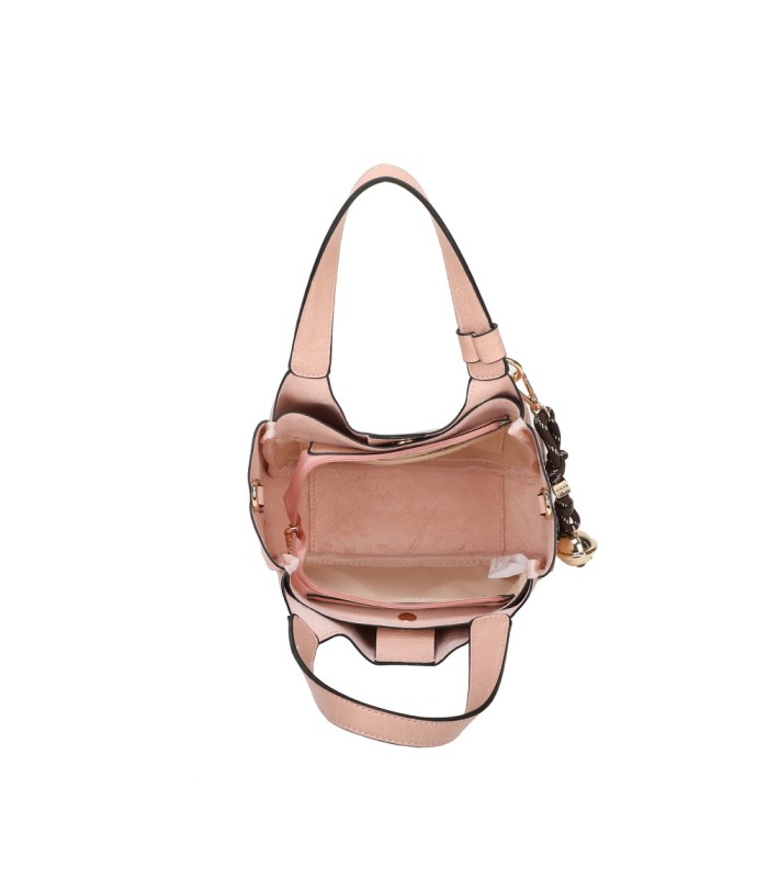 T11849 - Bolso bandolera con diseño de asa grande y adorno de bola dorada