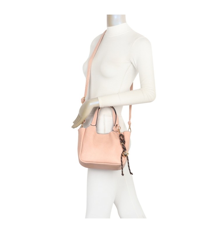 T11849 - Bolso bandolera con diseño de asa grande y adorno de bola dorada
