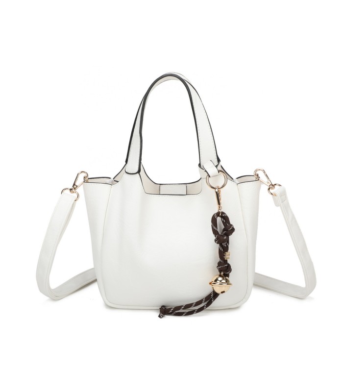 T11849 - Bolso bandolera con diseño de asa grande y adorno de bola dorada
