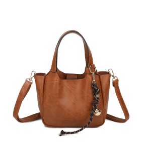 T11849 - Bolso bandolera con diseño de asa grande y adorno de bola dorada