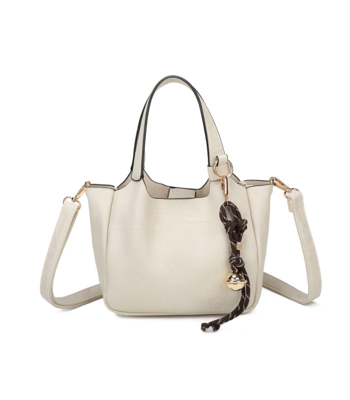 T11849 - Bolso bandolera con diseño de asa grande y adorno de bola dorada