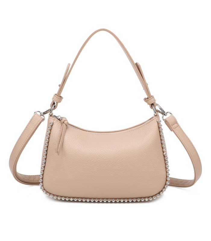 T11861 - Bolso bandolera con asa para llevarlo en la mano decoraciones de cuentas