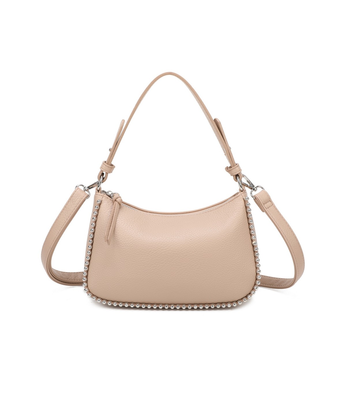 T11861 - Bolso bandolera con asa para llevarlo en la mano decoraciones de cuentas