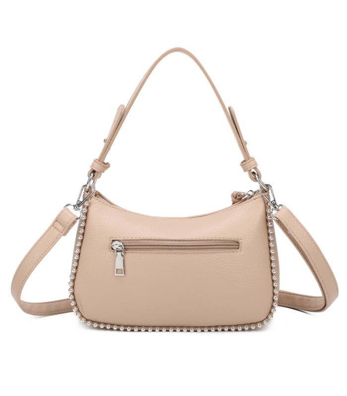 T11861 - Bolso bandolera con asa para llevarlo en la mano decoraciones de cuentas