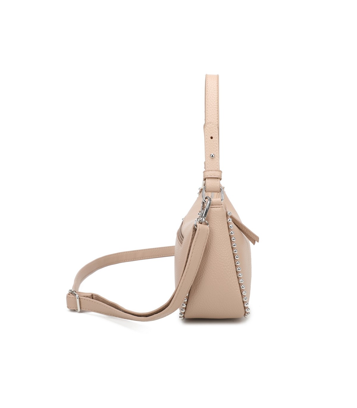 T11861 - Bolso bandolera con asa para llevarlo en la mano decoraciones de cuentas