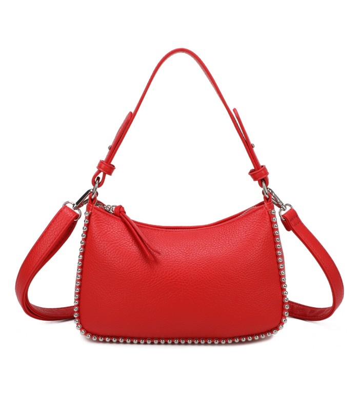 T11861 - Bolso bandolera con asa para llevarlo en la mano decoraciones de cuentas