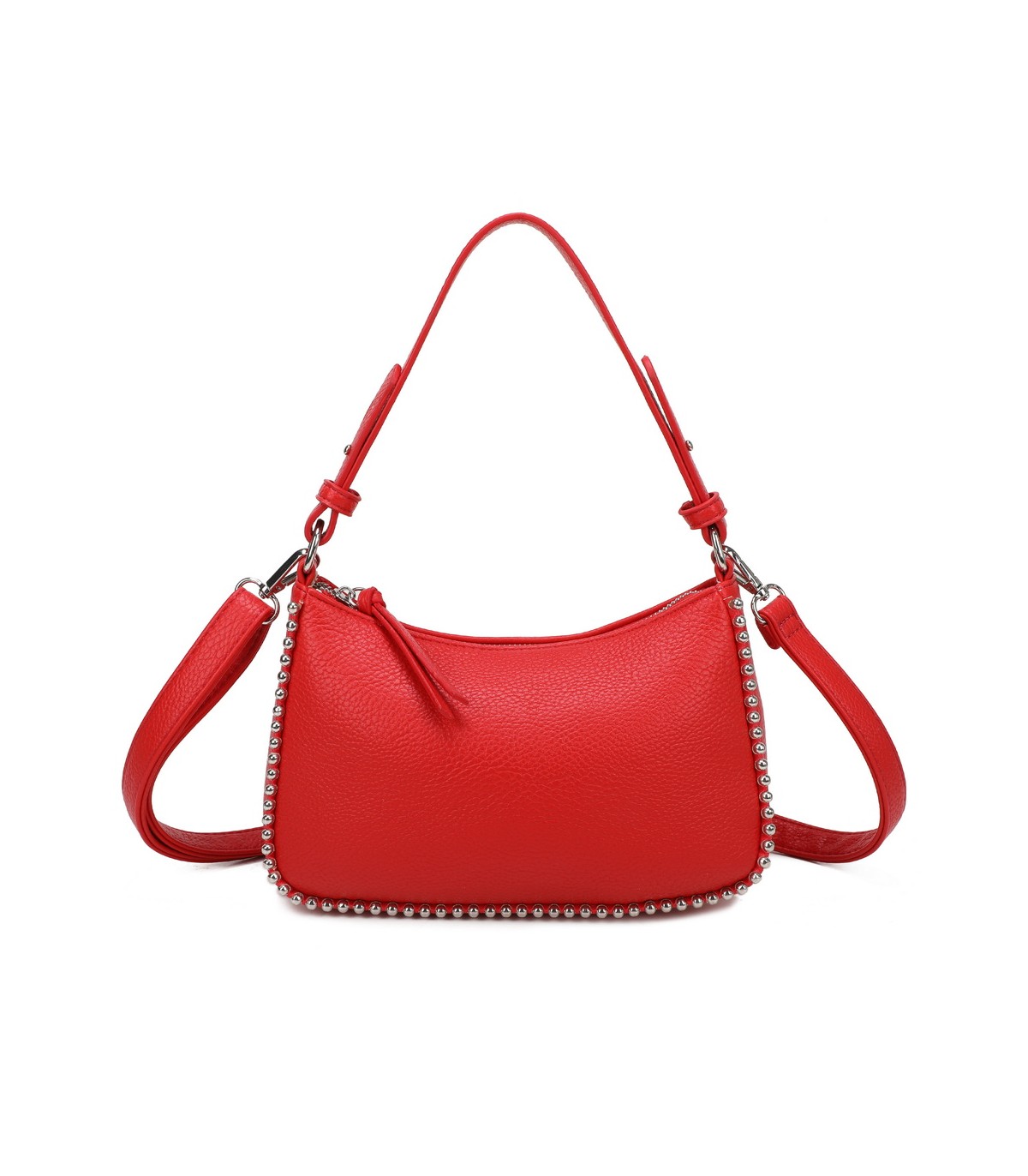 T11861 - Bolso bandolera con asa para llevarlo en la mano decoraciones de cuentas