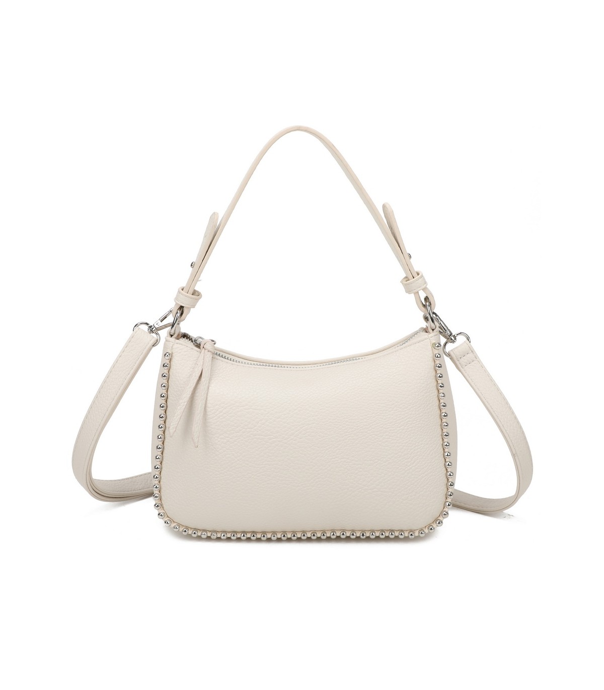 T11861 - Bolso bandolera con asa para llevarlo en la mano decoraciones de cuentas