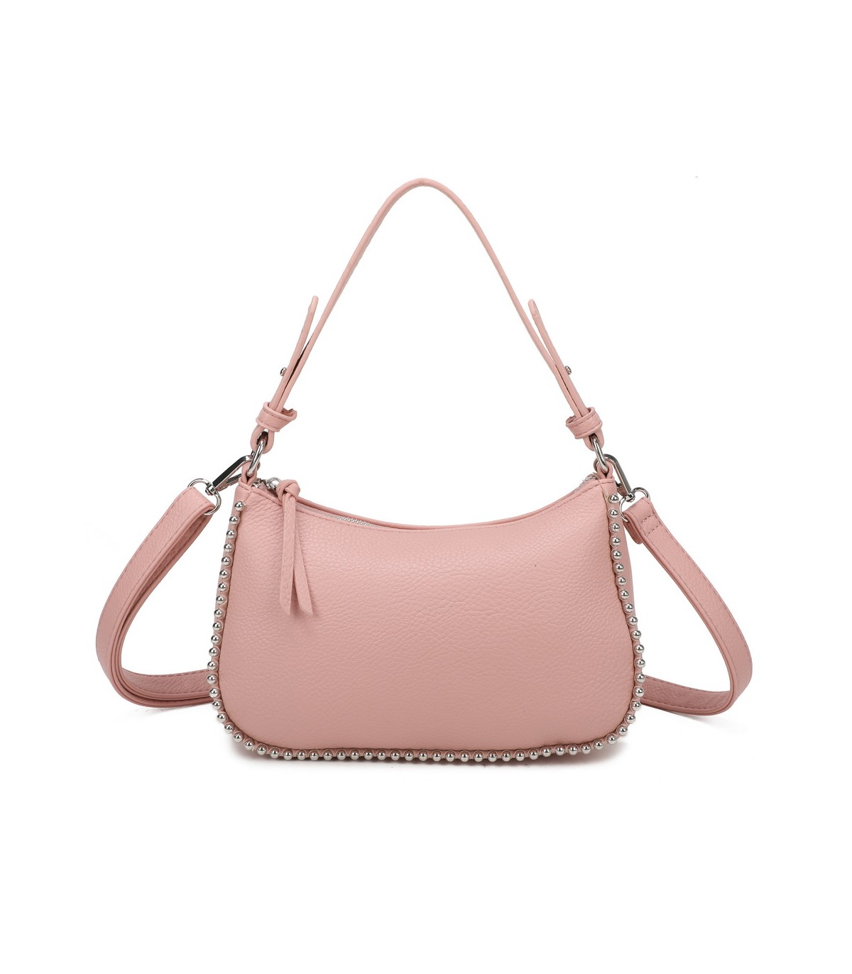 T11861 - Bolso bandolera con asa para llevarlo en la mano decoraciones de cuentas