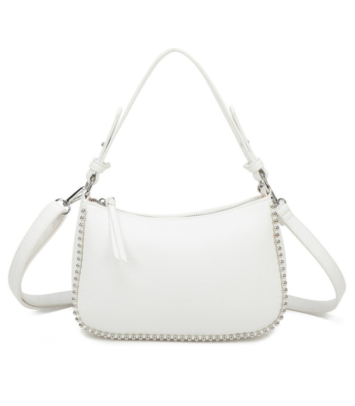 T11861 - Bolso bandolera con asa para llevarlo en la mano decoraciones de cuentas