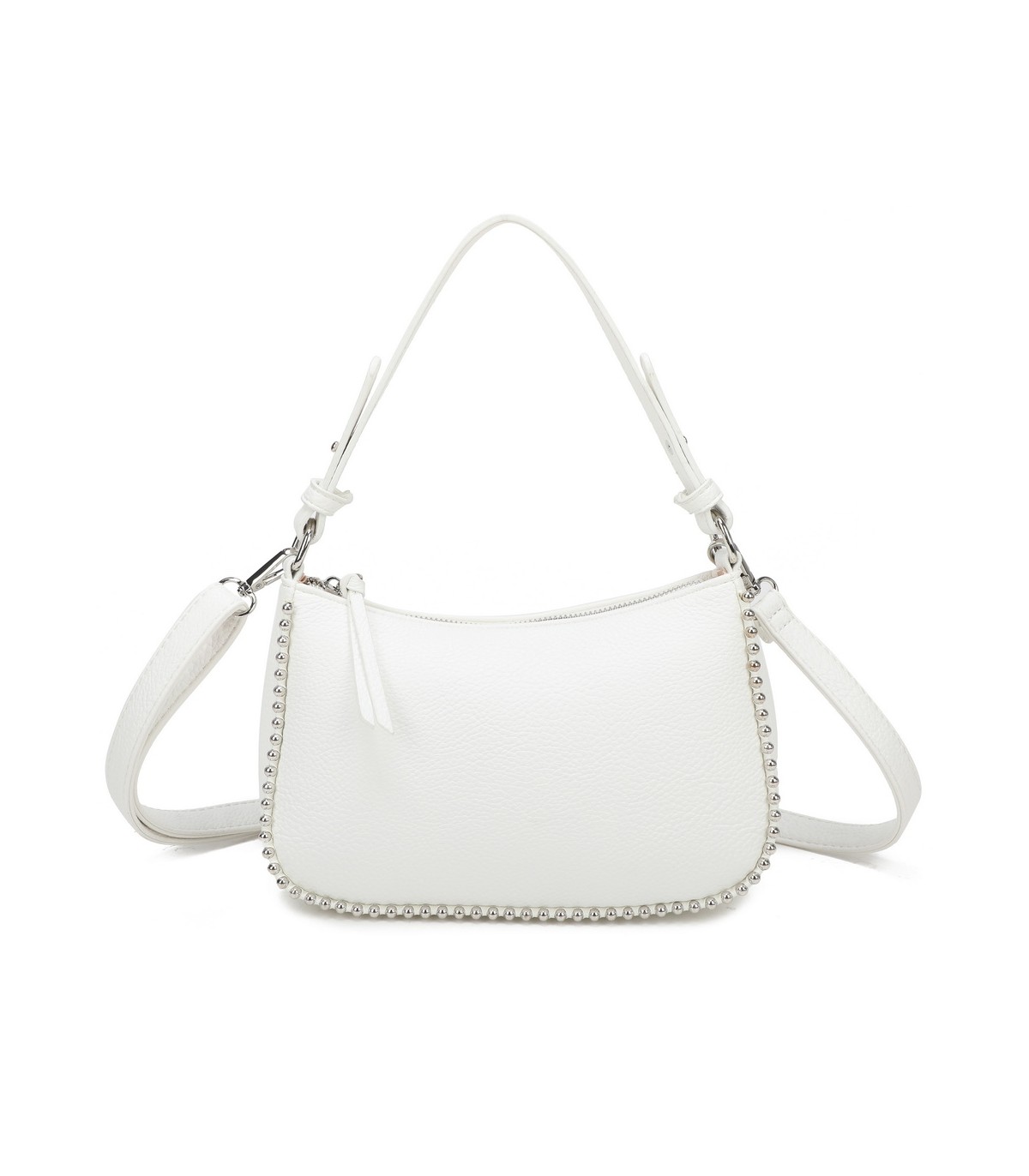 T11861 - Bolso bandolera con asa para llevarlo en la mano decoraciones de cuentas