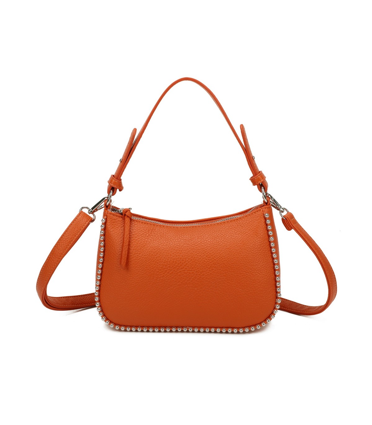T11861 - Bolso bandolera con asa para llevarlo en la mano decoraciones de cuentas