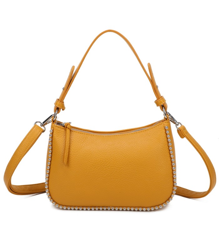 T11861 - Bolso bandolera con asa para llevarlo en la mano decoraciones de cuentas