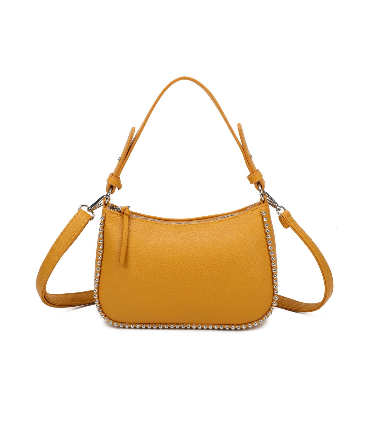 T11861 - Bolso bandolera con asa para llevarlo en la mano decoraciones de cuentas