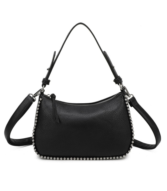 T11861 - Bolso bandolera con asa para llevarlo en la mano decoraciones de cuentas